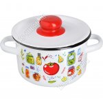 Маринад Кастрюля белый (цил) 2,9л мет.крышк,красн.пласт.ручка/кноп 