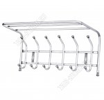 Вешалка с полкой 6 двойн.крюч, полка L60х27см, белый матовый (20)