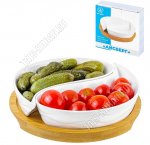 Волны /Бамбук Менажница 2х секционная 