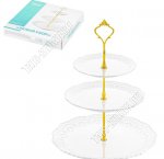 Белый узор Фруктовница 3-х ярус. d15/20/28 h37см