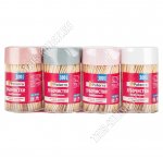 Зубочистки (бамбук) н-р 4шт*300шт L6см х2мм,уп.банка,прочн.пластик Paterra  (25)