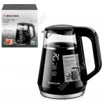 Чайник стекло + пластик 1,0 л 1100Вт сенсорное управление, черный (8) 