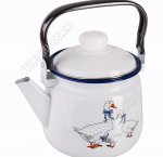 Гуси Чайник бел 2,5л,подвижн.руч,мет.крыш,пласт.руч/кнопк,син.обод (4)