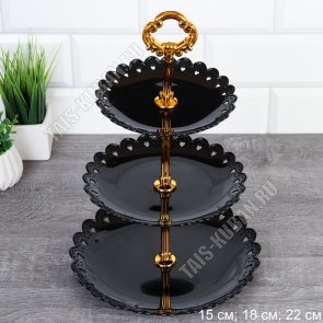 Фруктовница 3-х яр, кругл (d15/18/22 h35см) 