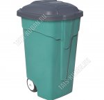 Бак д/мусора на колес 105л сер/зелен (50х44 h78см) с крыш, Эльф (1) 