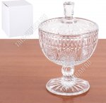 Ваза-конфетница с крышкой, на ножке 0,18л d10 h14см 