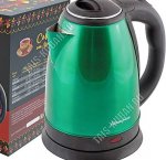 Чайник нерж.1,8л 1500Вт диск,защ б/воды,повор.360,свет.индик,цв.зеленый (12) 