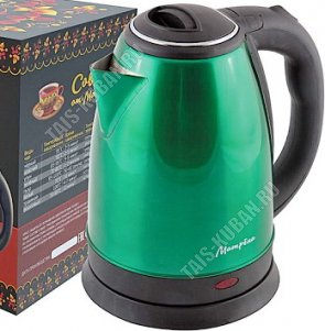 Чайник нерж.1,8л 1500Вт диск,защ б/воды,повор.360,свет.индик,цв.зеленый (12) 