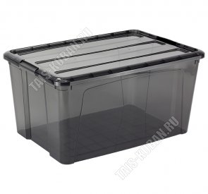 Контейнер прозр.черн 45л (58х38,5 h28см) (5) 