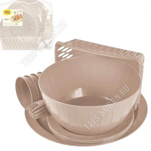 Набор д/пикника 5 перс. 18пр,латте 