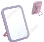 Зеркало настол.складн,прям.(19,5х14,3см) с led подсвет,микс (2) 