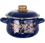 Драгоценная/Золотой цветок Кастрюля синий (конус) 2,0л,инд дно,мет.крыш,пласт.руч/кноп (8) 