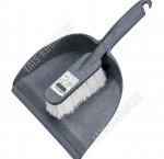 Набор .Совок мягк.кром 21х16см +Щетка-сметка L12см,ворс h5см,горизонт.руч.L13см,графит Svip(10) 