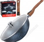 Сковорода-Вок d28 h10см с крышкой и съемной ручкой (3)