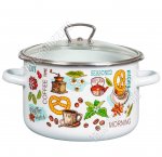 Утренний кофе Кастрюля 3,0л,стеклянная крышка (6)