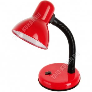 Светильник Ultraflash, h32см,60Вт(Е27) кнопка,упаковка пакет (UF-301 C01) (1/20), цвет красный 