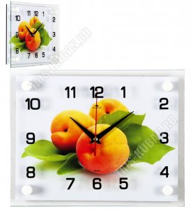 Часы (стекло/ДВП) прямоугольные (26х20см) 