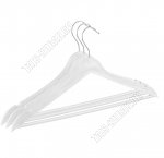 Вешалка (пластик) р.48-50 L43,5см Н-р 3шт д/одежды белое дерево (12) Бытпласт