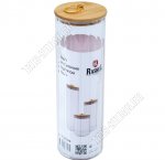 Банка с бамбуковой крышкой (цилиндр) 1,5л d9 h28см,ручка-кольцо (12)