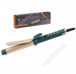 Эл.щипцы для завивки локонов 56Вт d28мм, изумруд/золото (12) 