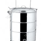 Ланч-бокс 3-х ярус. по 0,6л (общ.V=1,8л) ручка,подст.на защелке,нерж.сталь(24) 