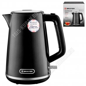 Чайник пластик 1,7л 2200Вт диск,черный (8) 