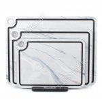 НАБОР мрамор арктика 3шт на подставке 24х18/29х20/33х25см