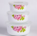 Салатник набор 3пр с крышкой (0,55/0,88/1,45л) 