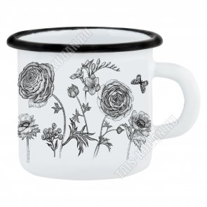 Je t’aime/Серебристо-золотые розы Кружка 0,4л (16) 