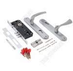 БУЛАТ Замок врезной, с/руч, д/двери толщ. 35-38мм, титан (1)