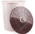 Бак д/мусора 100л беж (d55 h67см) с крыш, Альтернатива (3) 