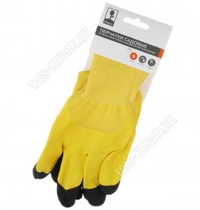 Перчатки для садовых работ 9 разм (L) полиэстер+вспененный латексный двойной полуоблив (12) 