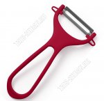 Овощечистка поперечная 14,5х7,5см,нержавеющая сталь+пластик,красный (24)