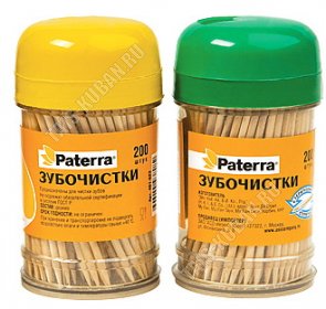 Зубочистки (бамбук) 200шт, Paterra. (240) 