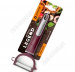 Овощечистка поперечная (нерж+пластик) L21 3х2см,бордо (12) 