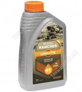 Масло моторное REZOIL-0.95л, д/4-х такт. двигателей, Rancher UNILITE, HD SAE 30 API SJ/CF 