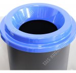 Бак д/мусора 50л черн/син с отверст.в крыш п/мусорн.пакет (d41,5 h60см) крыш.фиксир.пакет (5) 