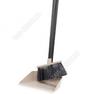 Набор Совок мягк.кромка 24х17см +Щётка L21см,ворс 8см,вертикал.ручка h73см, капучино 