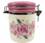 Розы розовые Банка для сыпучих с клипсой 650мл, п/у (24)