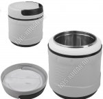 Термос (суповой) 1,0л ложка,широк.горло,пласт.корп. серый,ручк 