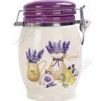 Лаванда Банка для сыпучих с клипсой 850мл, п/у (24) 