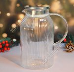 Кувшин 1,5л h19,5см с крышкой (рифл.цилиндр) п/у