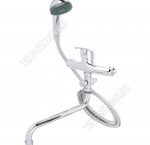 Смеситель для ванны с душем 1-рычажный, длинный круглый излив L40см