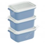 Контейнер прям Н-р 3шт х0,5л,серебр, с крышк. (10х14 h6см) (24)