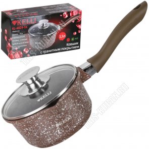 Ковш 1,6л d16 h10см,стеклянная крышка,индукционное дно,прямой борт,со сливом,бакелитовая ручка,подарочная упаковка (6) 