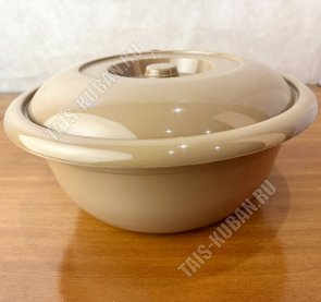 Таз с крышкой  6л (d32 h15см) кофейный (100) 