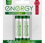 Аккумулятор Energy Eco Ni-Mh 2600мАч, 2шт АА(пальчиковые) (20)