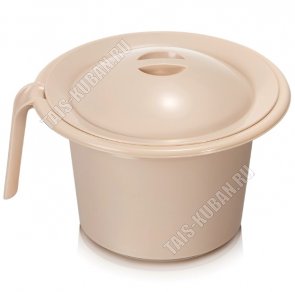 Горшок детский, с крышк (d21 h13см) молочный,ручк 