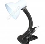 Светильник на прищеп. h27см,металл,уп.пакет Ultraflash, цвет белый(1/42)