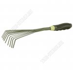 Грабли веерные малые L27,5см 9-ти зуб,сталь 1,5мм,пластик ручк, зелен (48)